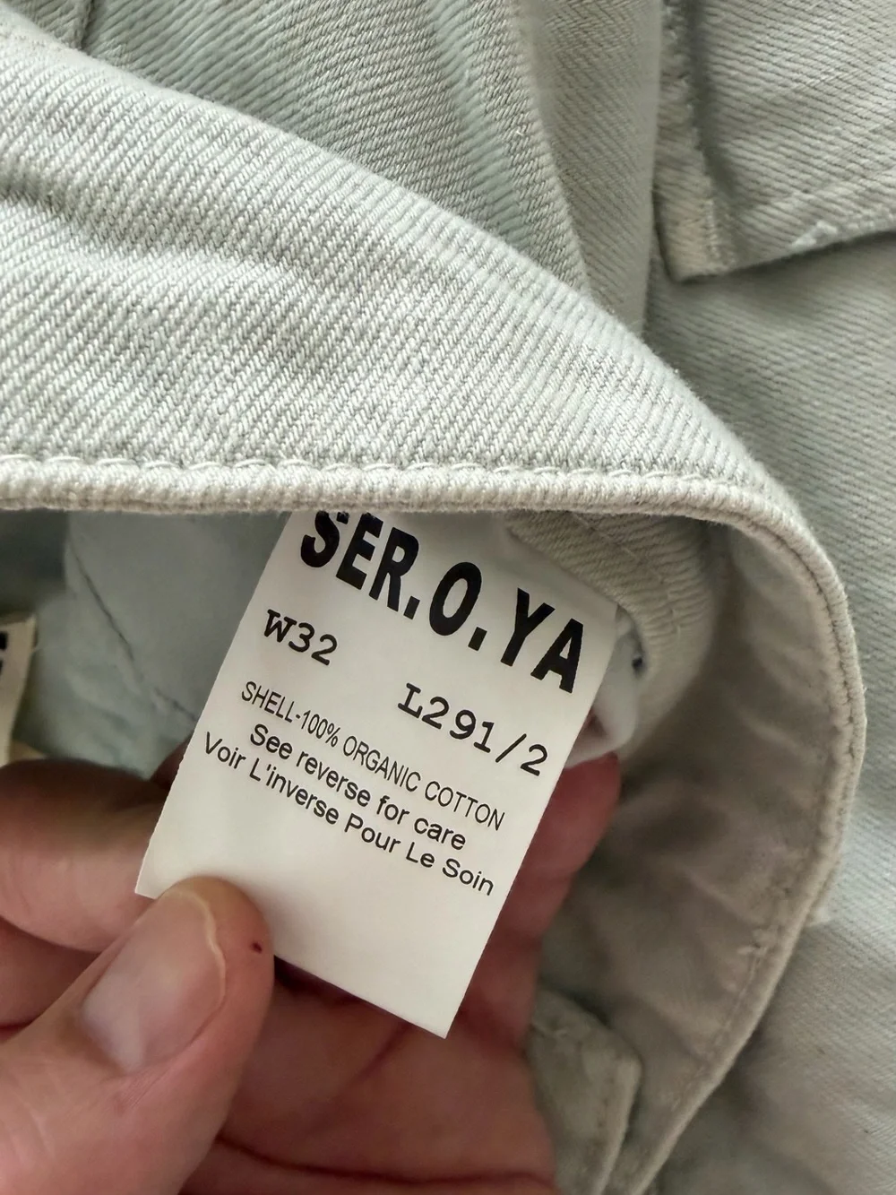 SER.O.YA Pale Gray Casual Cotton Pants